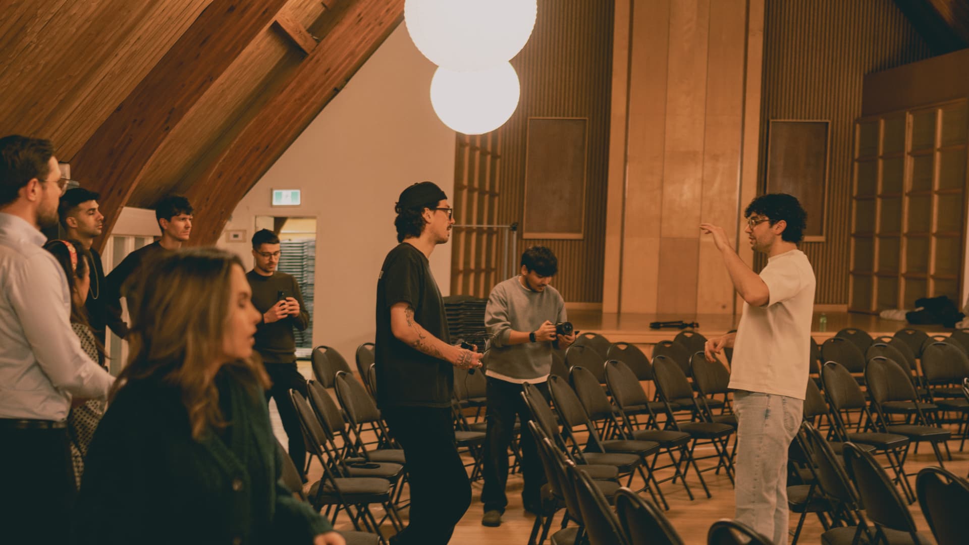 Chairs set up in the venue before doors